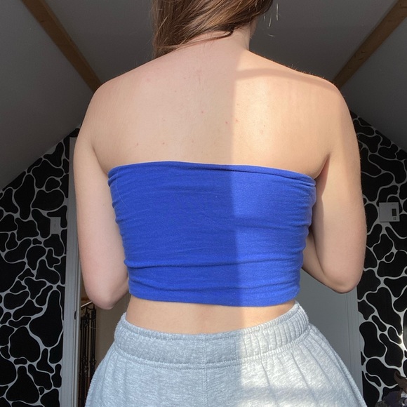 Blue bandeau crop top - Picture 2 of 3